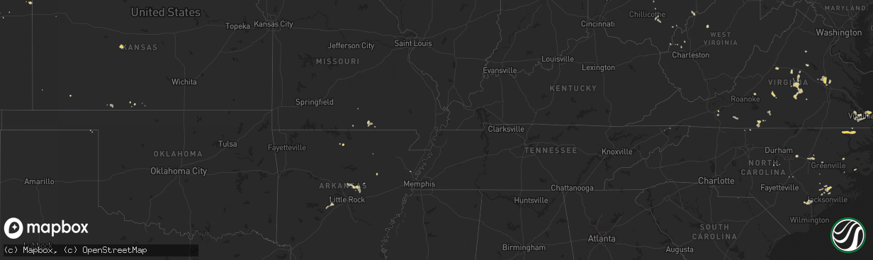 Hail map on July 23, 2011