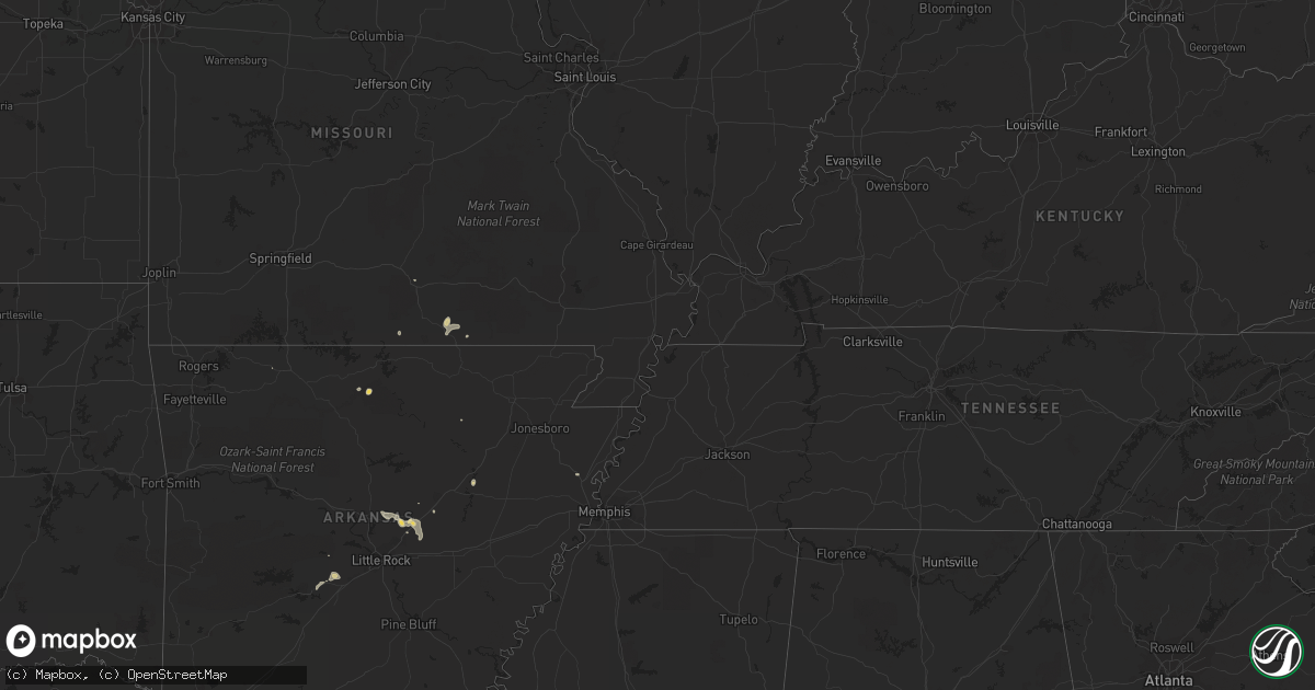 Hail map on July 23, 2011