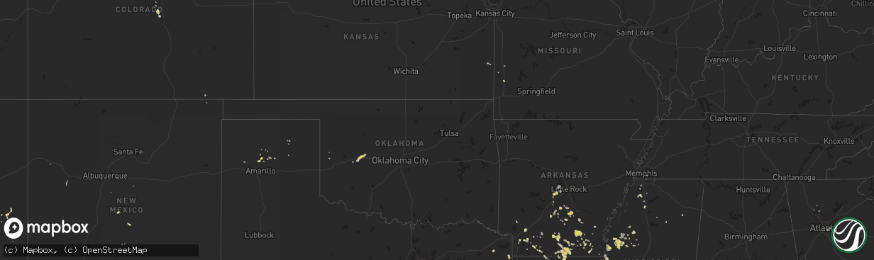 Hail map on July 25, 2011