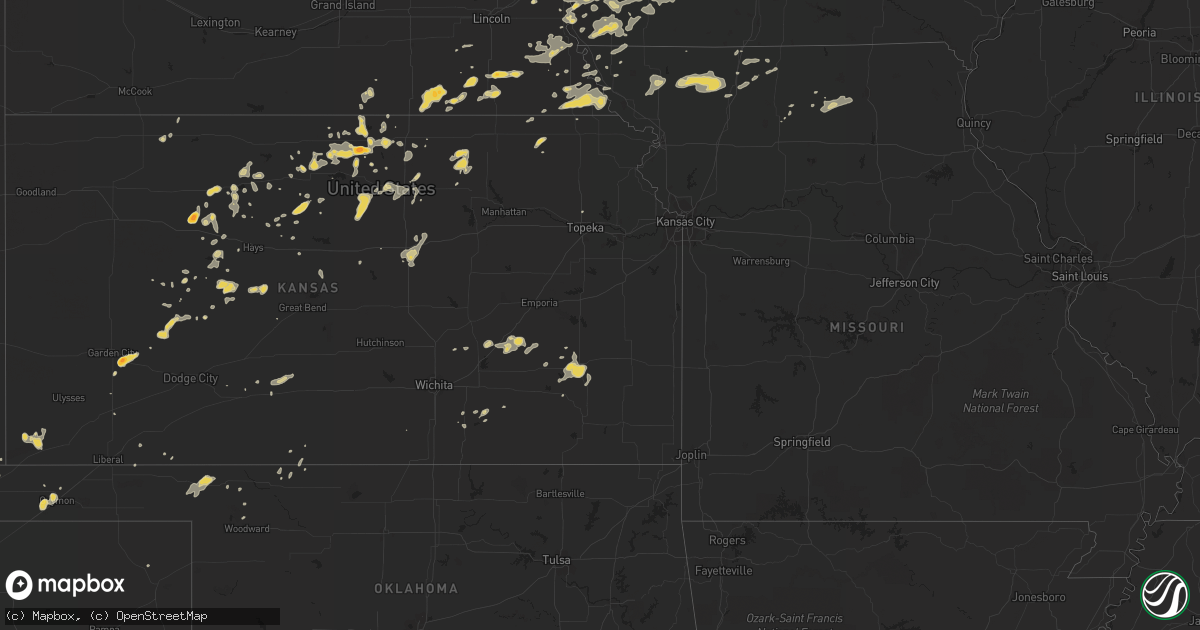 Hail map on July 25, 2012