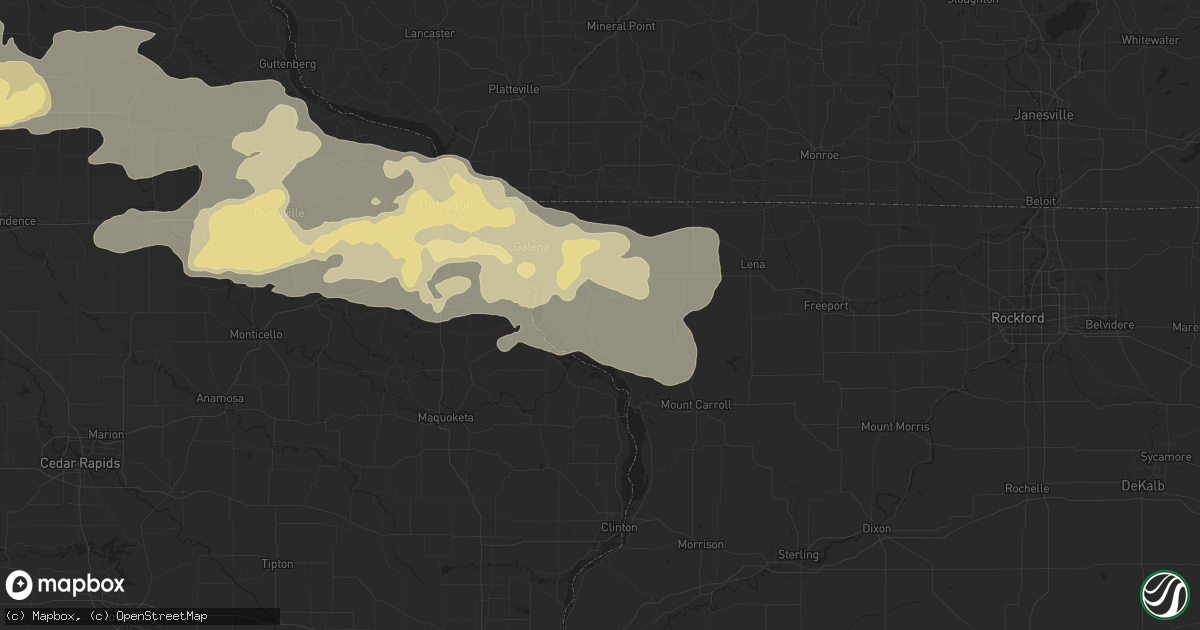 Hail map in Chicago, IL on July 27, 2011