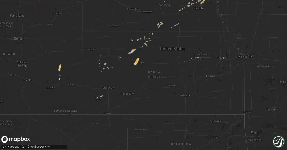 Hail map on July 27, 2011
