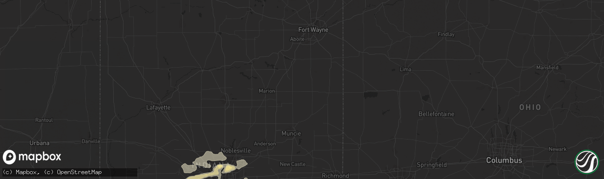 Hail map in Bedford, IN on July 27, 2012