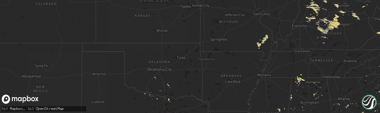 Hail map on July 27, 2012