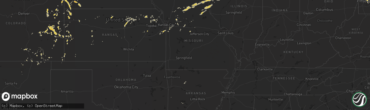 Hail map on July 28, 2011