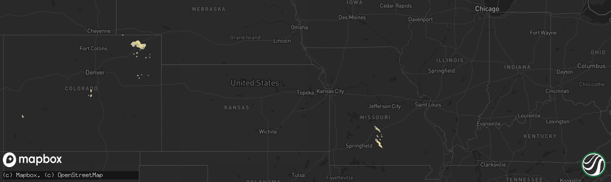 Hail map in Arkansas on July 29, 2012