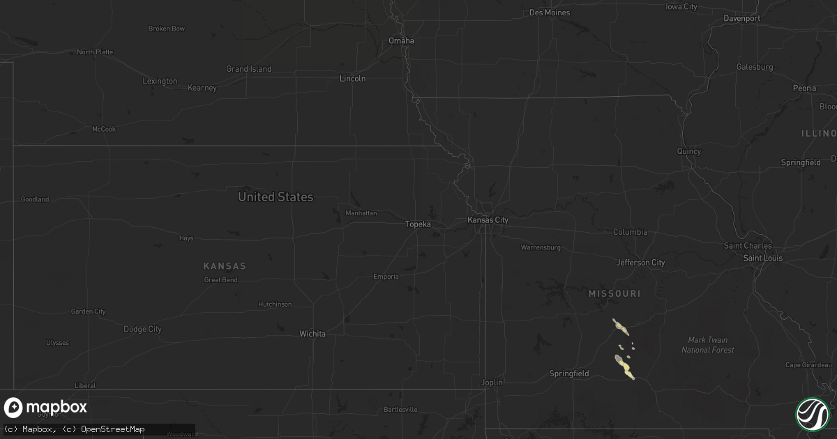 Hail map in Missouri on July 29, 2012