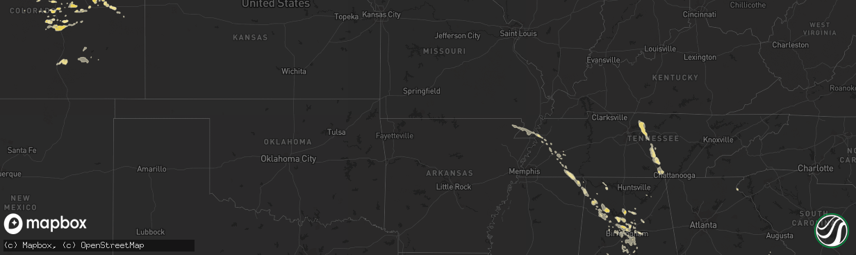 Hail map in Alabama on July 30, 2012