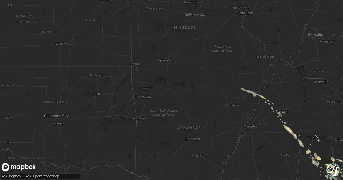 Hail map in Tennessee on July 30, 2012