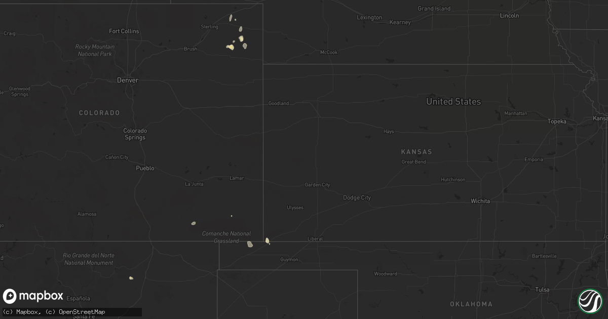 Hail map in Kansas on July 30, 2017