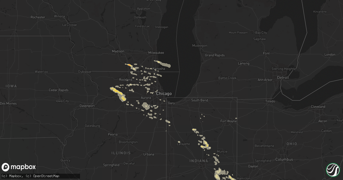 Hail map in Massachusetts on August 2, 2011
