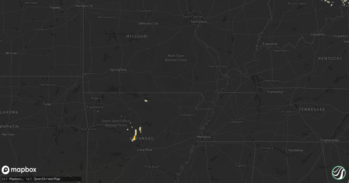 Hail map on August 2, 2011
