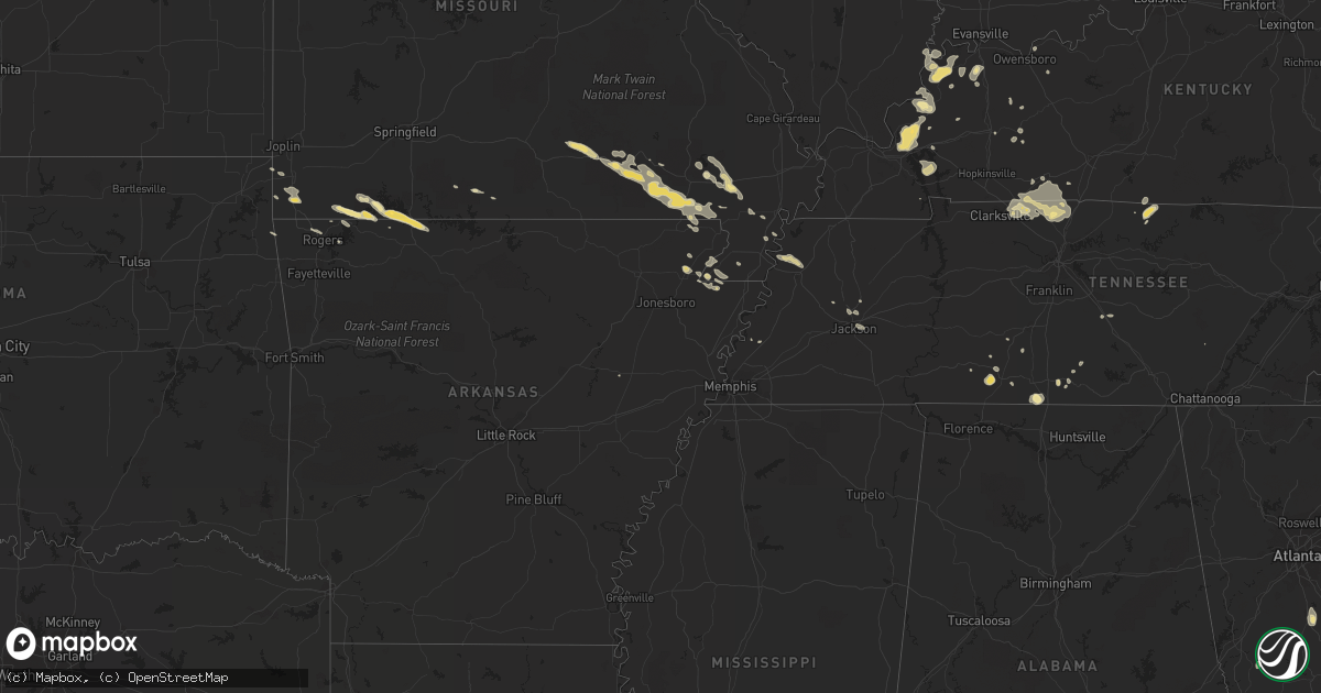 Hail map in Kentucky on August 2, 2012