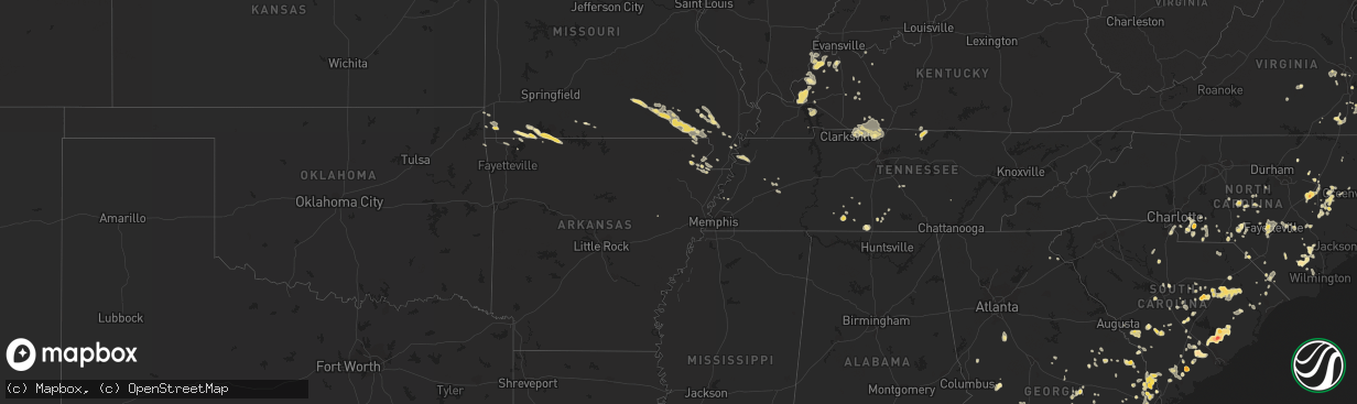 Hail map in Virginia on August 2, 2012