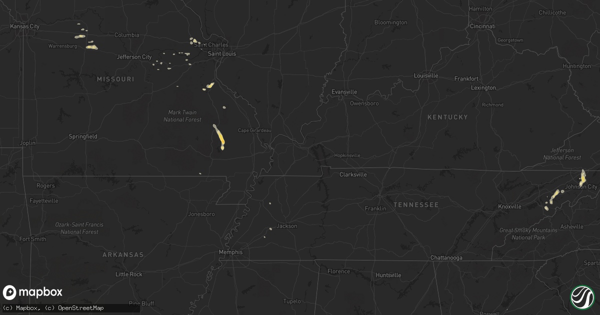 Hail map in Georgia on August 3, 2012