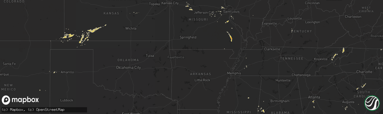 Hail map on August 3, 2012
