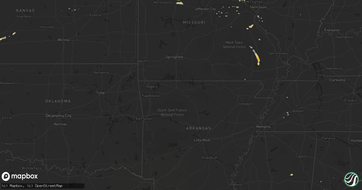 Hail map on August 3, 2012