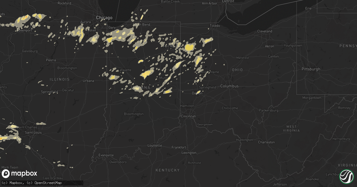 Hail map in Ohio on August 4, 2012