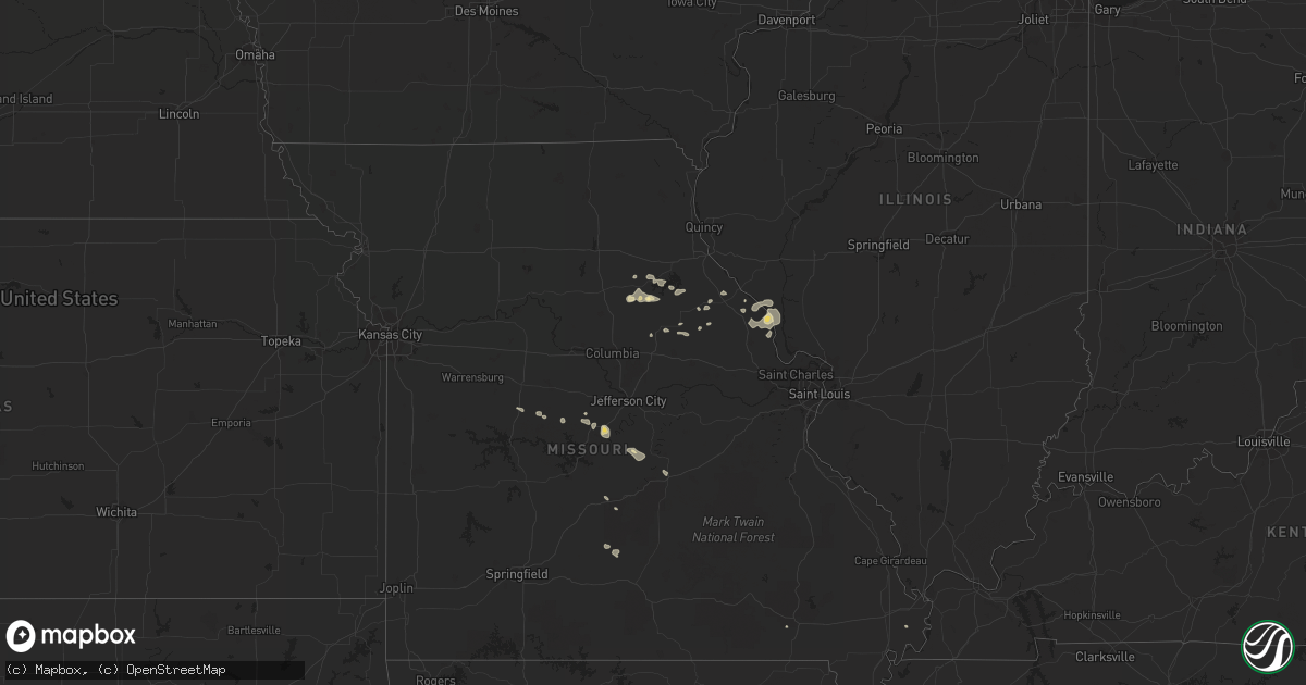 Hail map in Georgia on August 5, 2011