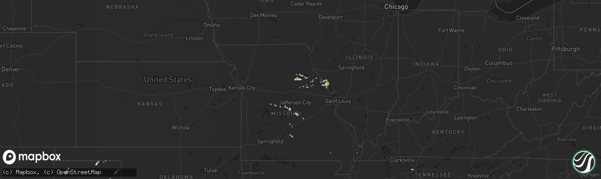 Hail map in South Carolina on August 5, 2011