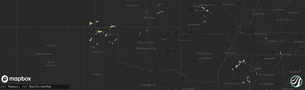 Hail map on August 5, 2011