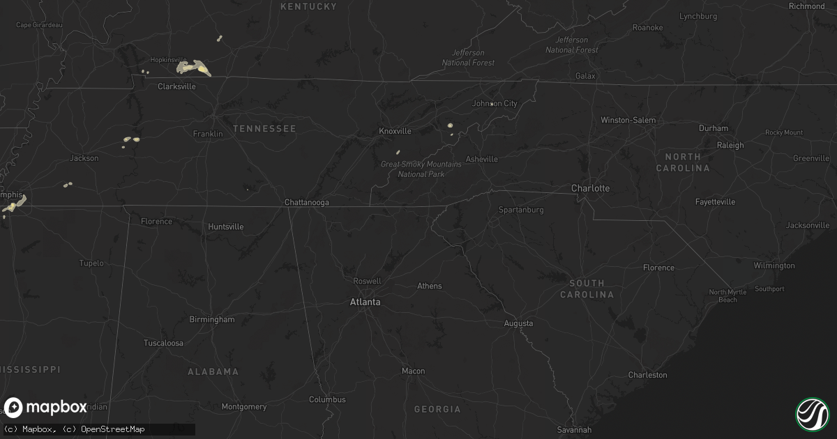 Hail map in Pennsylvania on August 5, 2012