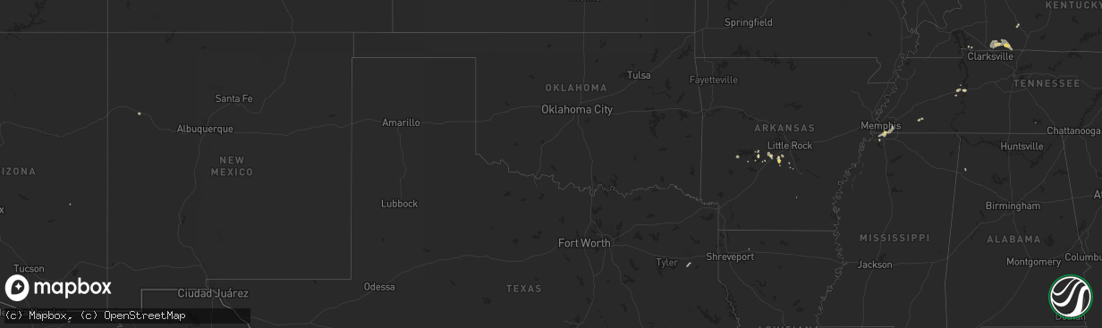 Hail map on August 5, 2012