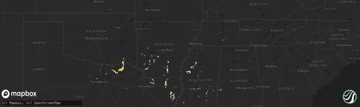 Hail map in Kansas on August 6, 2012