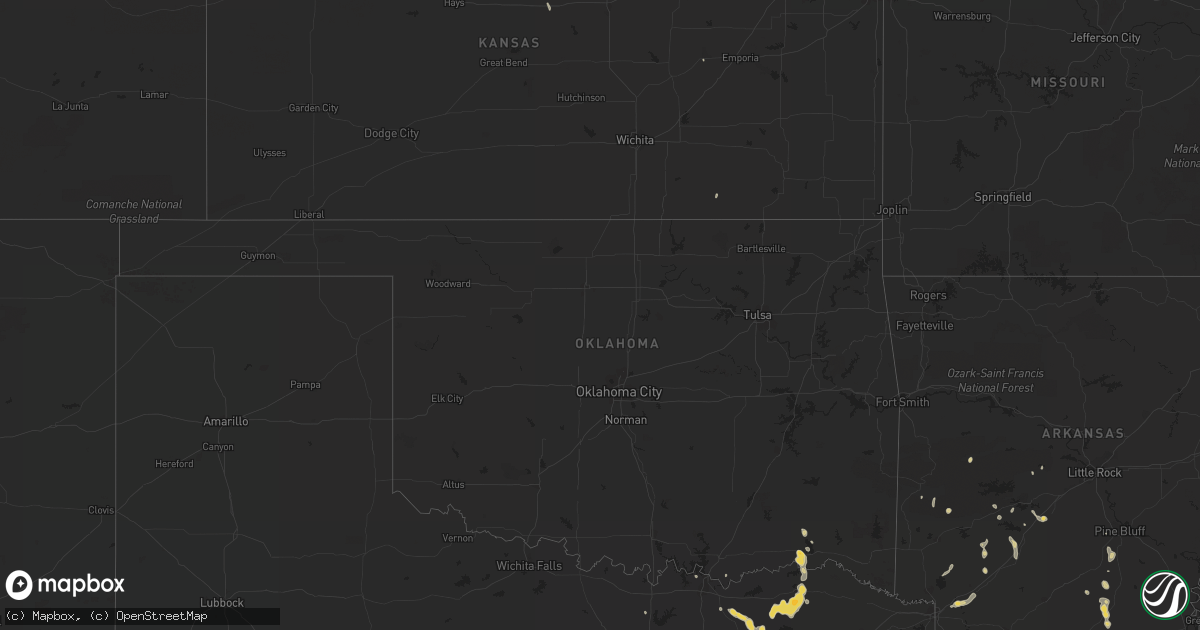 Hail map on August 6, 2012