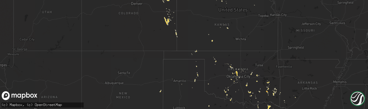 Hail map on August 7, 2012
