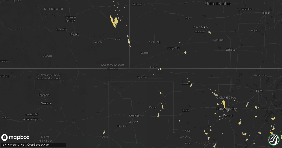 Hail map on August 7, 2012