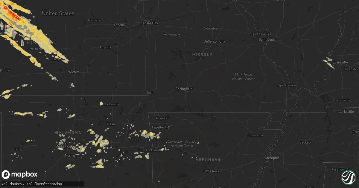 Hail map on August 9, 2011