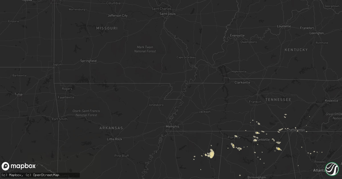 Hail map in Alabama on August 10, 2012