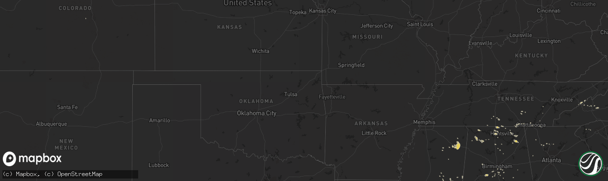 Hail map on August 10, 2012