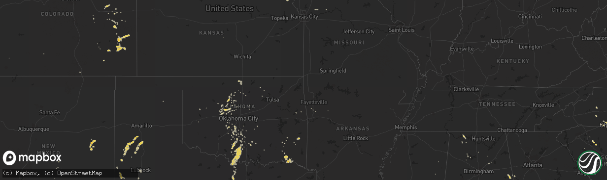 Hail map on August 11, 2011