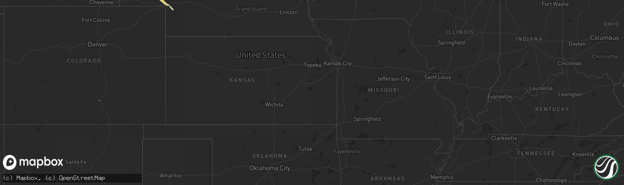 Hail map on August 11, 2012