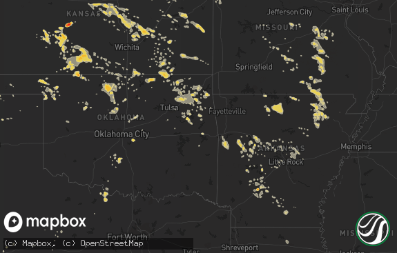 Hail map preview on 08-12-2011