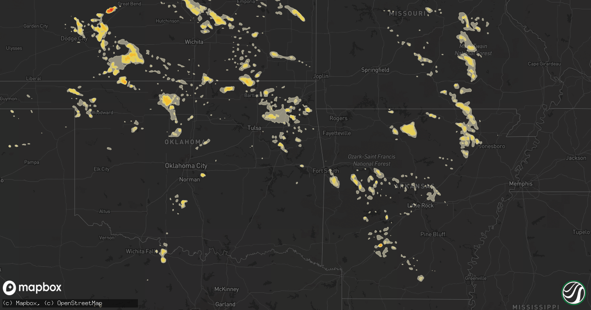 Hail map on August 12, 2011