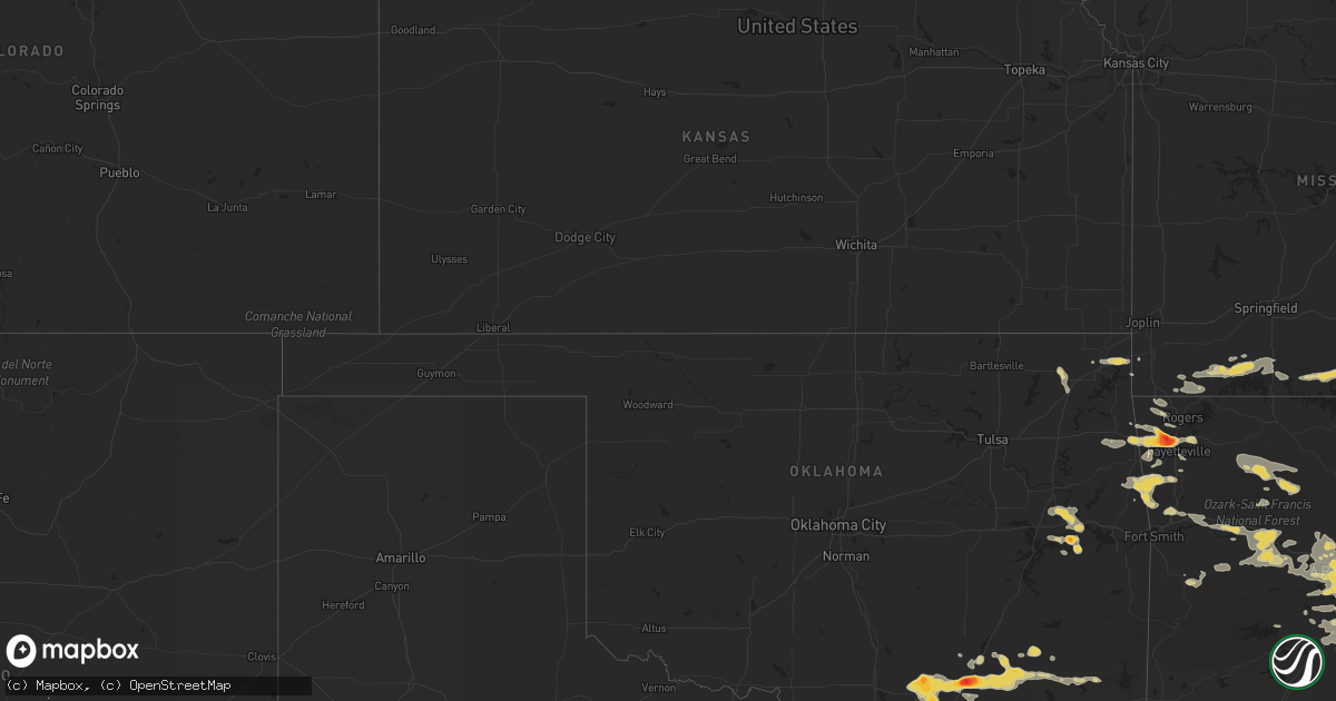 Hail map on August 12, 2012