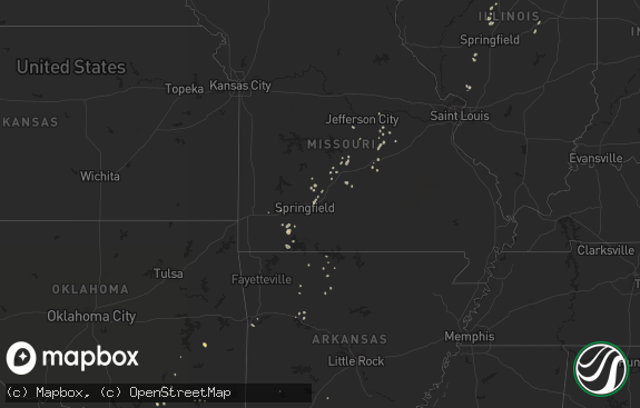 Hail map preview on 08-12-2016