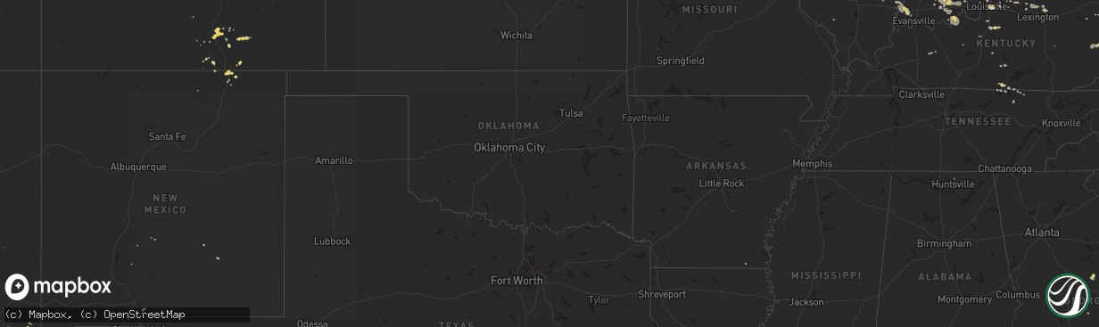 Hail map on August 13, 2011