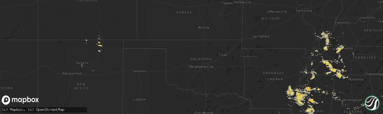 Hail map on August 13, 2012