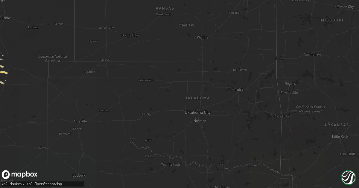 Hail map on August 13, 2012