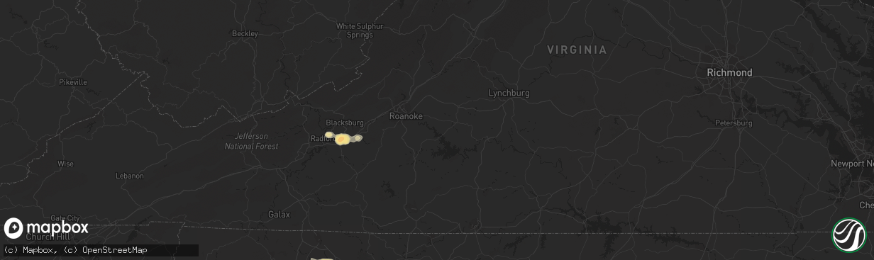 Hail map in Julian, NC on August 14, 2011
