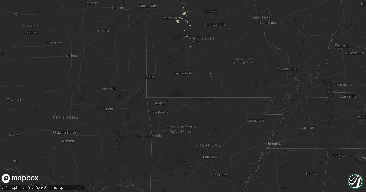 Hail map on August 15, 2011