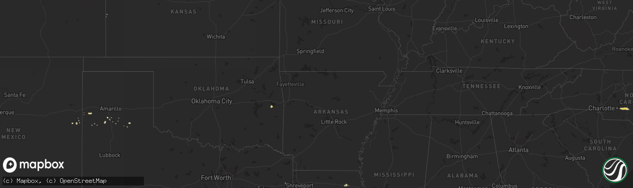 Hail map on August 15, 2012