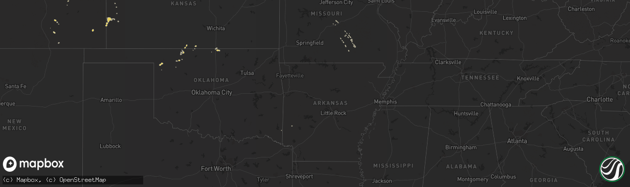 Hail map on August 16, 2011