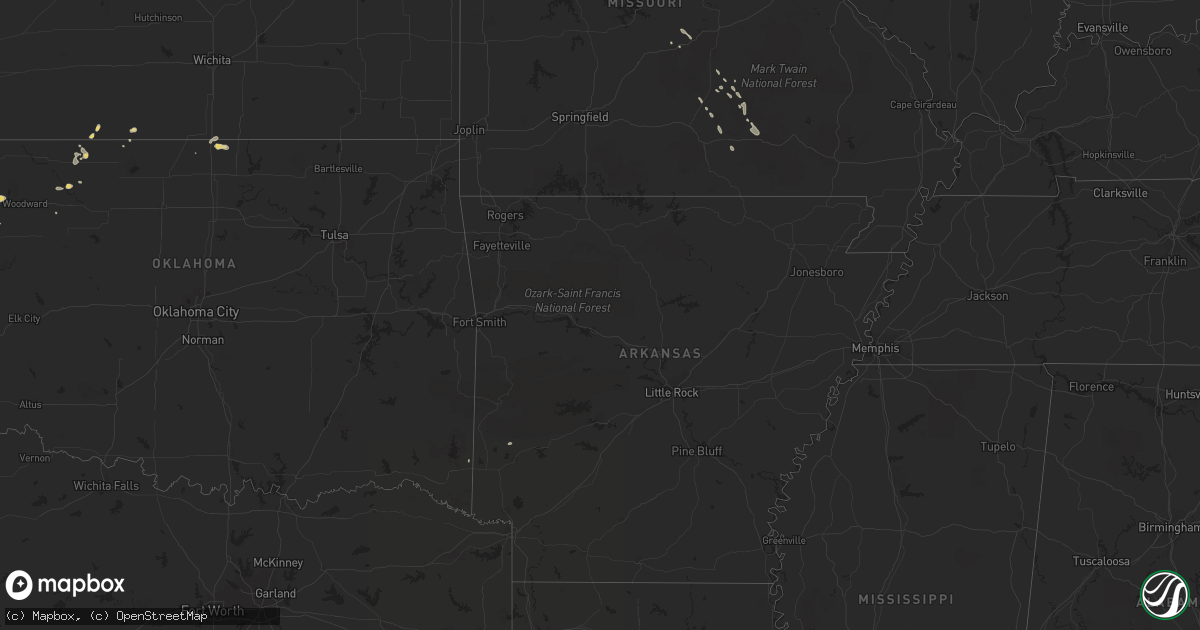 Hail map on August 16, 2011