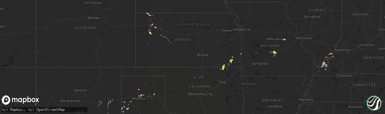 Hail map on August 16, 2014