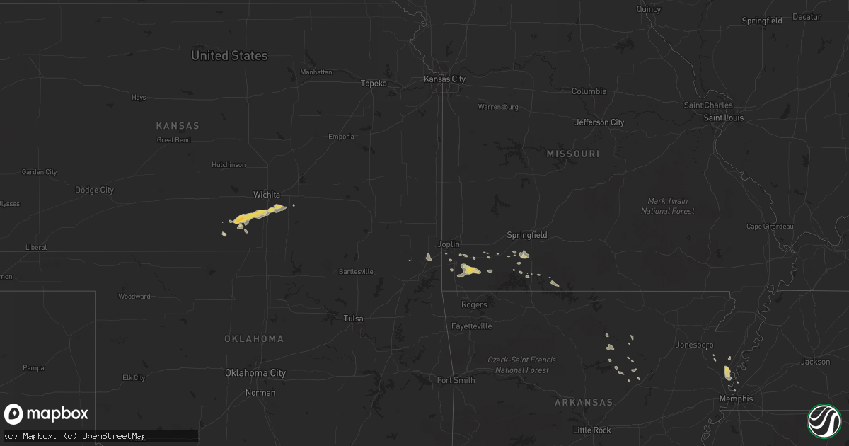 Hail map on August 17, 2011